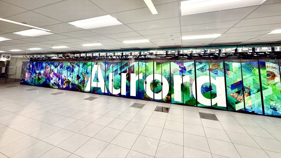 Aurora_supercomputer_IMG_8447 Aurora supercomputer rack wall at Argonne National Laborator